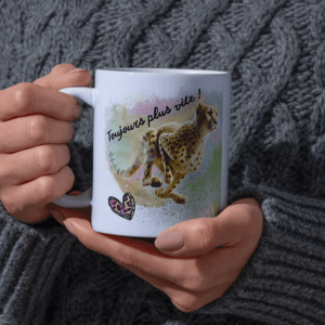 Mug personnalisé en céramique – Intérieur et anse Blanc